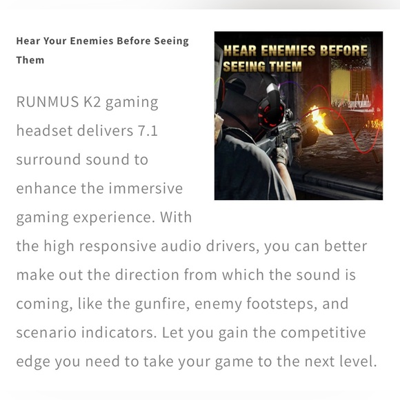 NEW Runmus K2 Gaming Headset - Picture 5 of 11